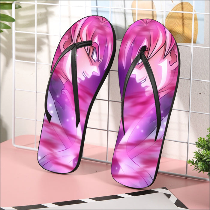 Dragon Ball Super Saiyan Black Goku Rose Cool Casual Flip Flops