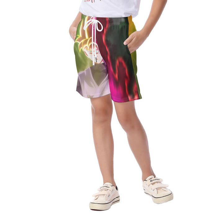 Dragon Ball Super Saiyan Black Goku Rose 2 Epic Style Kid's Beach Shorts