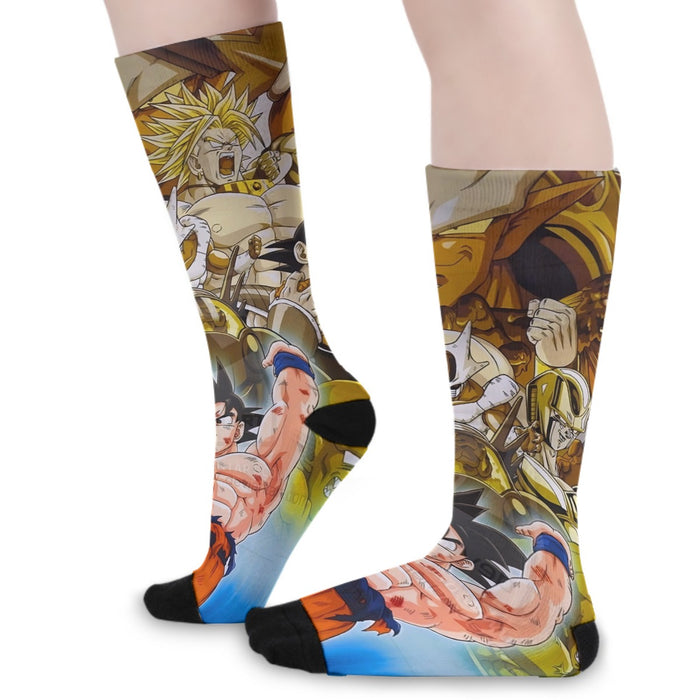 DBZ Goku Spirit Bomb Destroy Villains Cooler Broly Namek Golden Socks