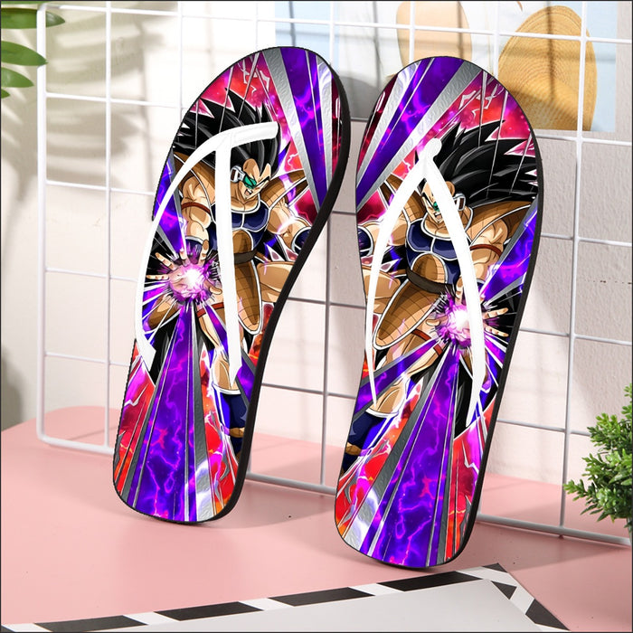 Dragon Ball Z Vibrant Saiyan Raditz Radiant Light Flip Flops