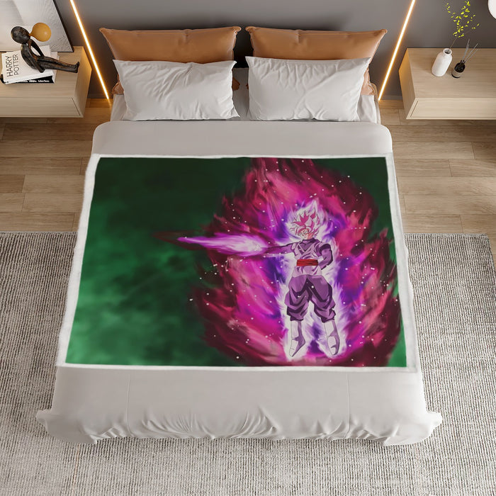 Goku Black Super Saiyan Rose Power Aura Streetwear Design Household Warm Blanket