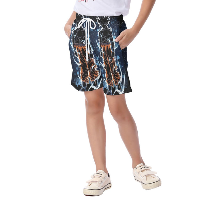 Dragon Ball Z Goku Ultra Instinct Shadow Kid's Beach Shorts