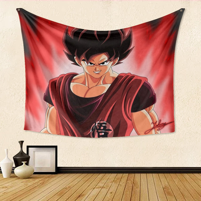 Dragon Ball Super Saiyan Goku Kaioken Epic Red Casual Tapestry