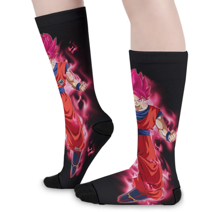 Dragon Ball Super Son Goku Red Kaioken Ultra Instinct Socks