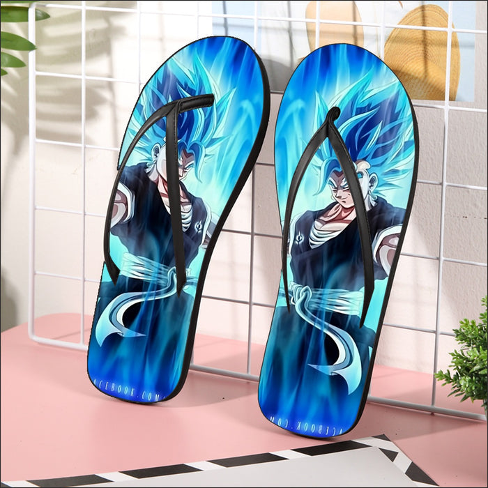 Dragon Ball Z Super Saiyan Vegito Blue Charge Aura Flip Flops