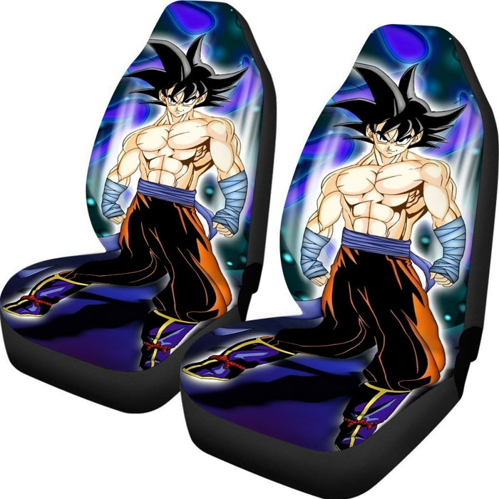 DBZ Goku Muscular Saiyan Vibrant Background Art Style Car Seat Cover