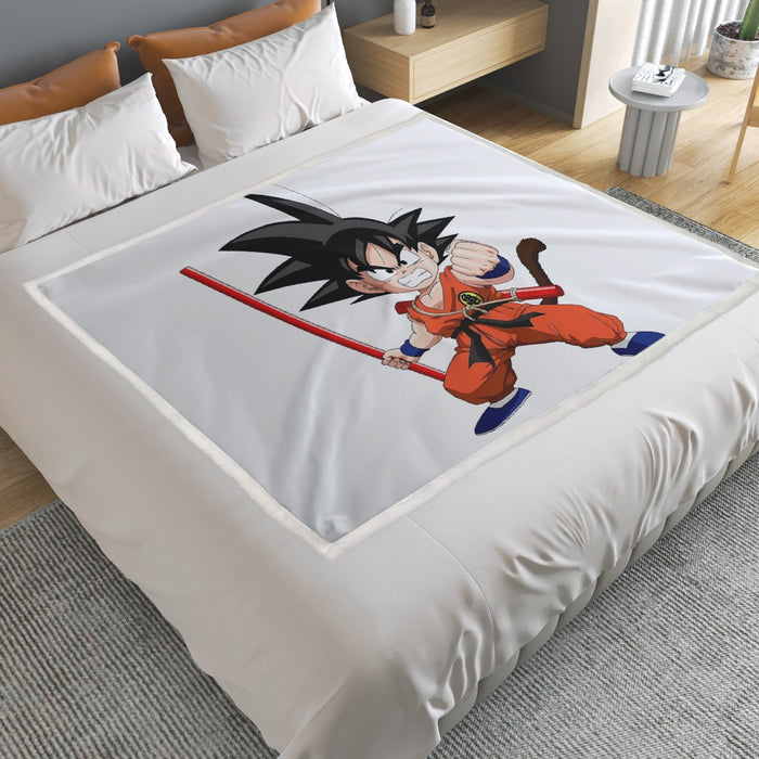 Kid Goku Fighting Dragon Ball Z Household Warm Blanket