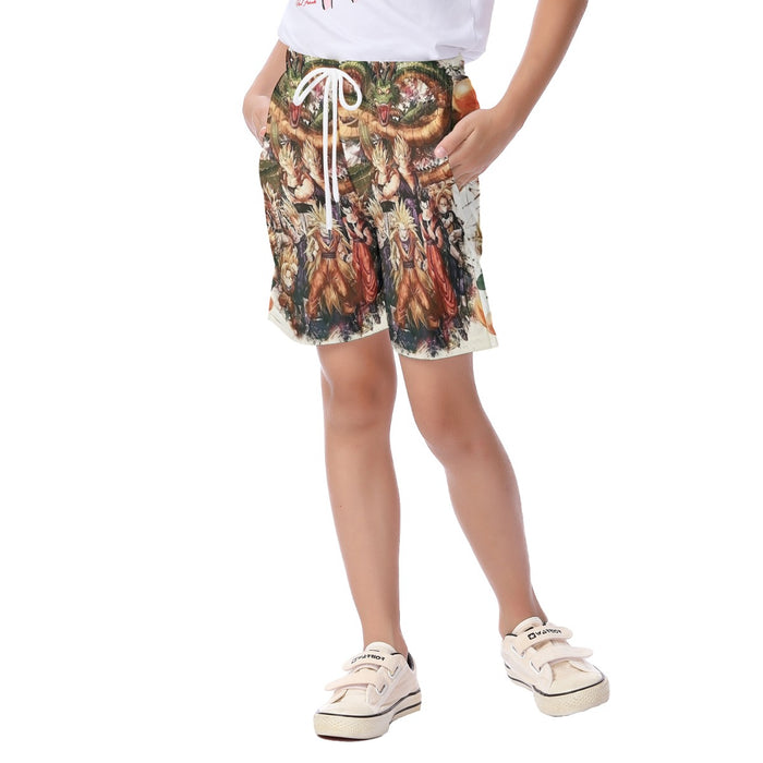 Dragon Ball  Ultimate Shenron x Saiyans Kid's Beach Shorts