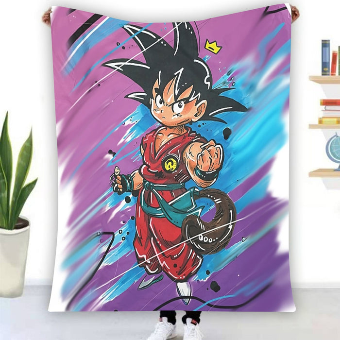 Dragon Ball Z  Kid Goku Graffiti Painting Blanket