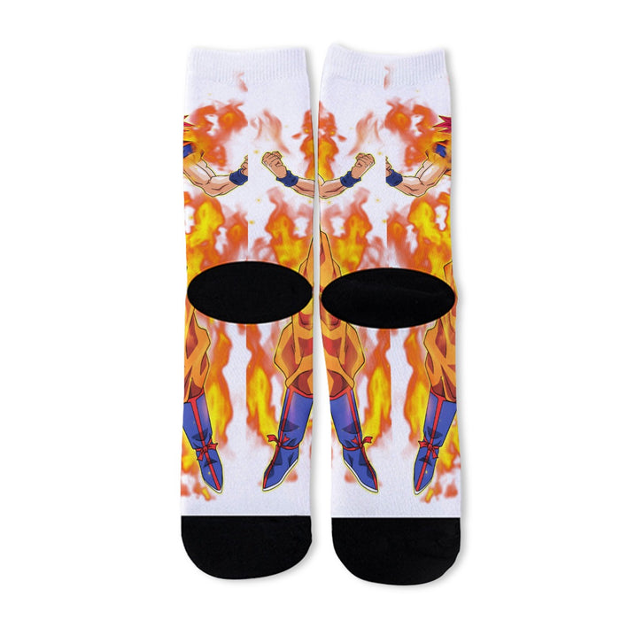 Awesome Goku Super Saiyan God Transformation DBZ Socks