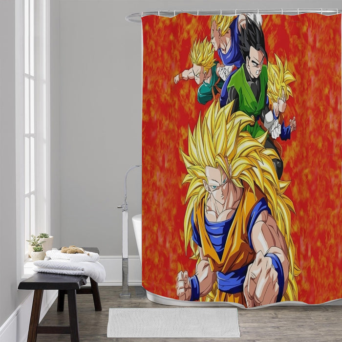 Dragon Ball Goku Super Saiyan 3 Vegeta Gohan Trending Design Shower Curtains