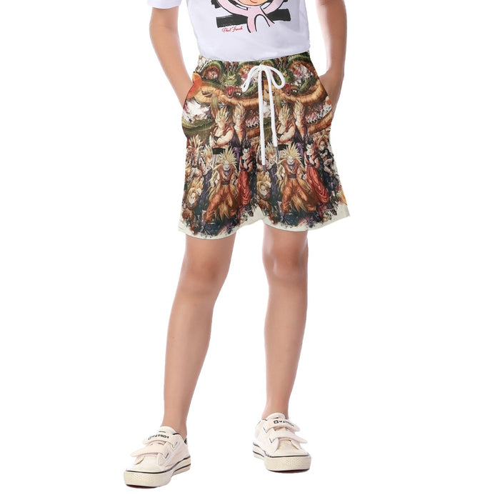 Dragon Ball  Ultimate Shenron x Saiyans Kid's Beach Shorts