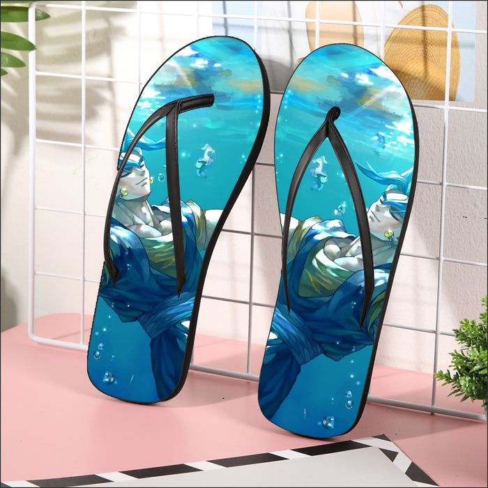 DBZ Relax Gogeta Ocean Blue Saiyan SSGSS Dope Design Flip Flops