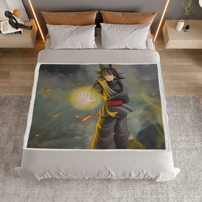 DBZ Goku Black Zamasu Potara Fusion Realistic Drawing Style Cool Household Warm Blanket