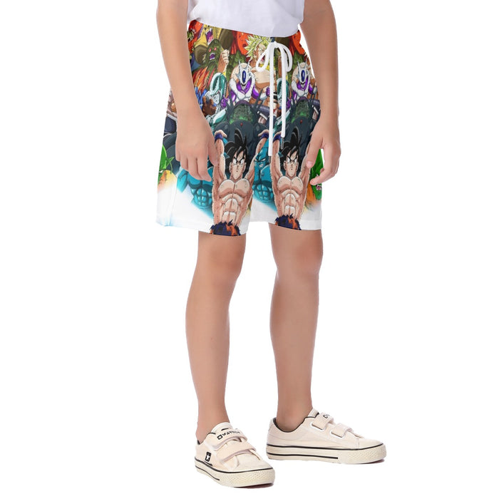 DBZ Goku Spirit Bomb Destroy Villains Cooler Broly Namek Vibrant  Kid's Beach Shorts