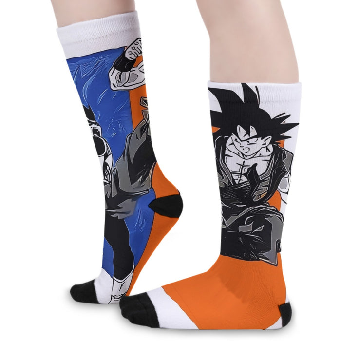 Red Goku And Blue Vegeta Fight Dragon Ball Z Socks