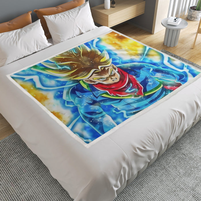 DBZ Rage Super Saiyan Trunks Portrait Unique Style Household Warm Blanket