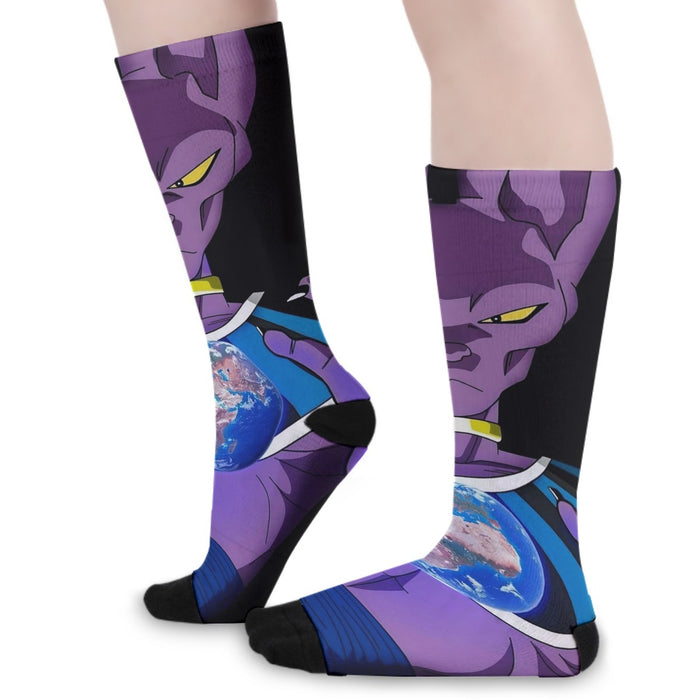 Dragon Ball Super Beerus God Destruction Earth Socks