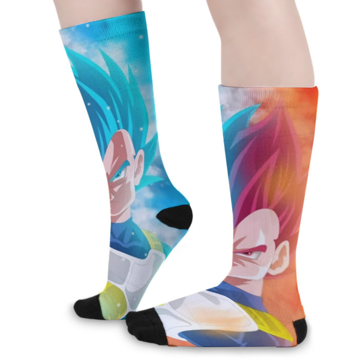 DBZ Vegeta Super Saiyan God Blue SSGSS Cool Portraits Socks