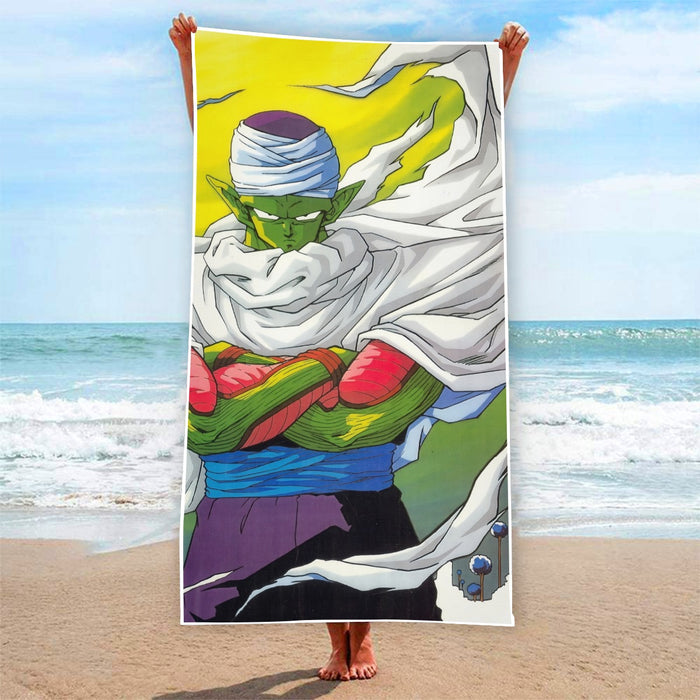 Dragon Ball Angry Piccolo Standing And Ready for Fighting Beach Towel