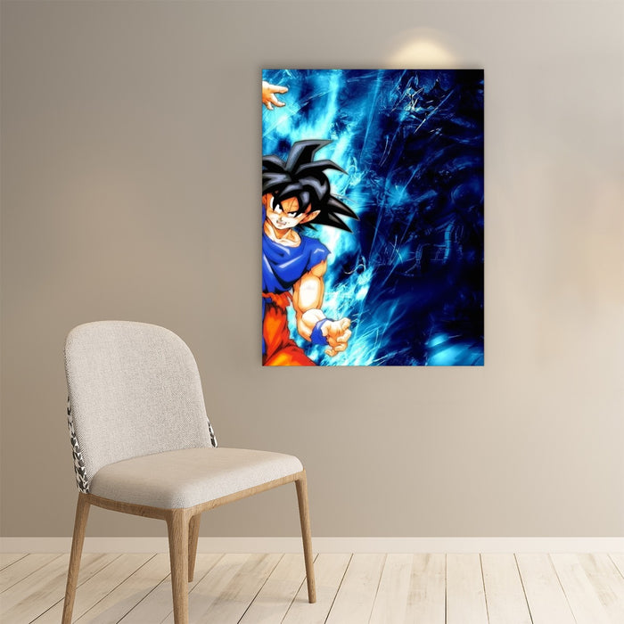 Dragon Ball Z Son Goku Cool Blue Aura Energy Ball Paper poster