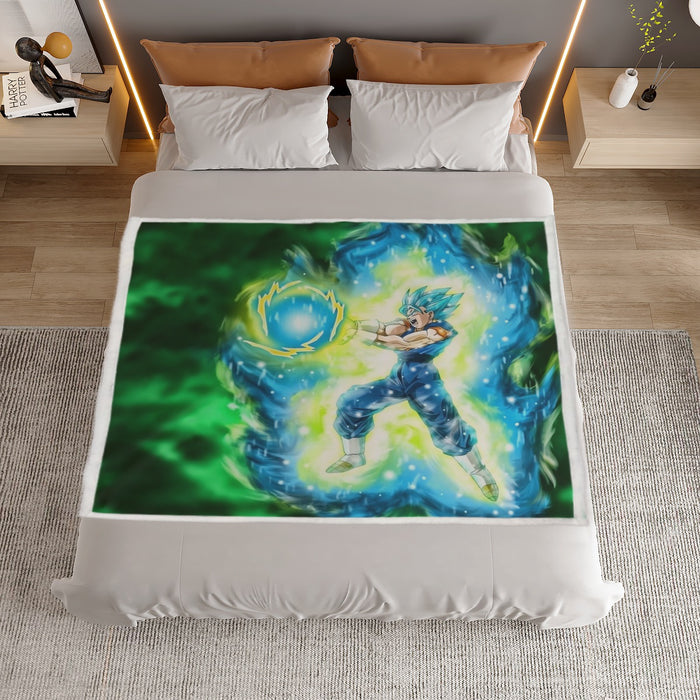 DBZ Goku Super Saiyan Blue SSGSS Kamehameha Power Attack Household Warm Blanket