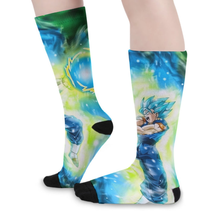 DBZ Goku Super Saiyan Blue SSGSS Kamehameha Power Attack Socks