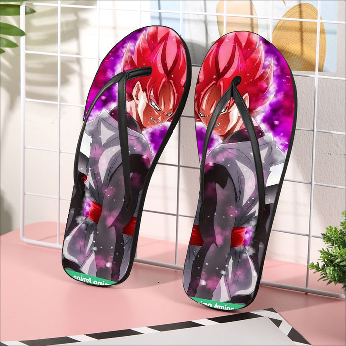 Dragon Ball Super Black Goku Rose Impaled Trunks Sword  Flip Flops