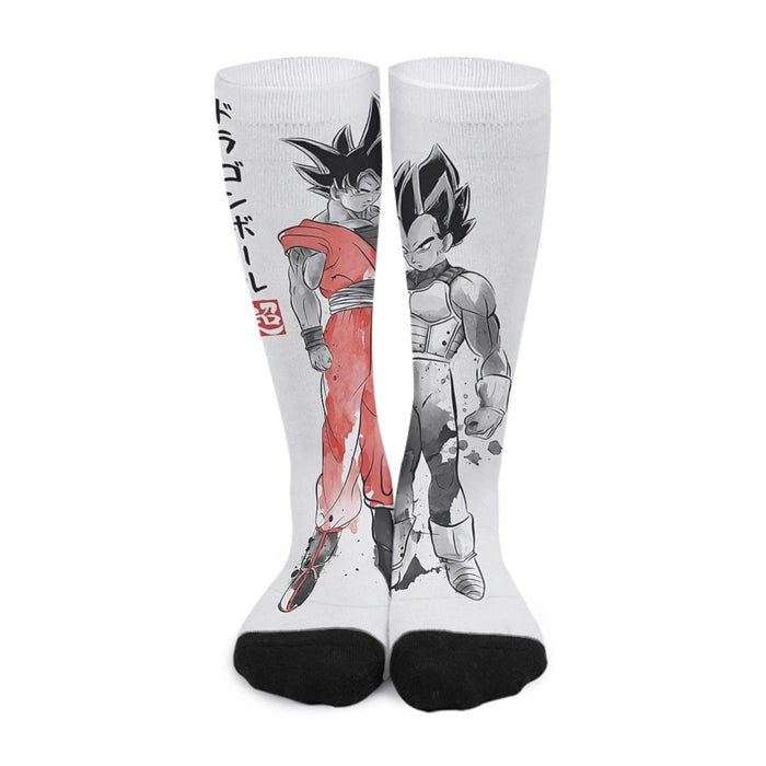 Watercolor Goku And Vegeta Posing Dragon Ball Z Socks