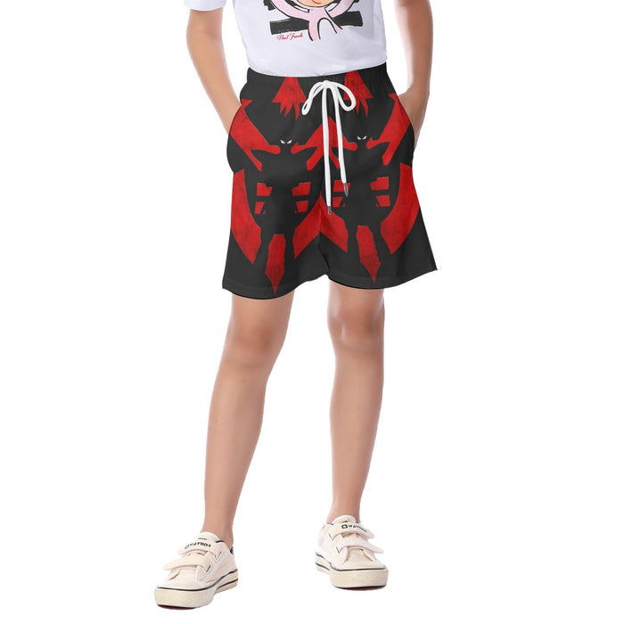 Dragon Ball Z Vegeta Shadow Cool Red Vegeta Symbol  Kid's Beach Shorts