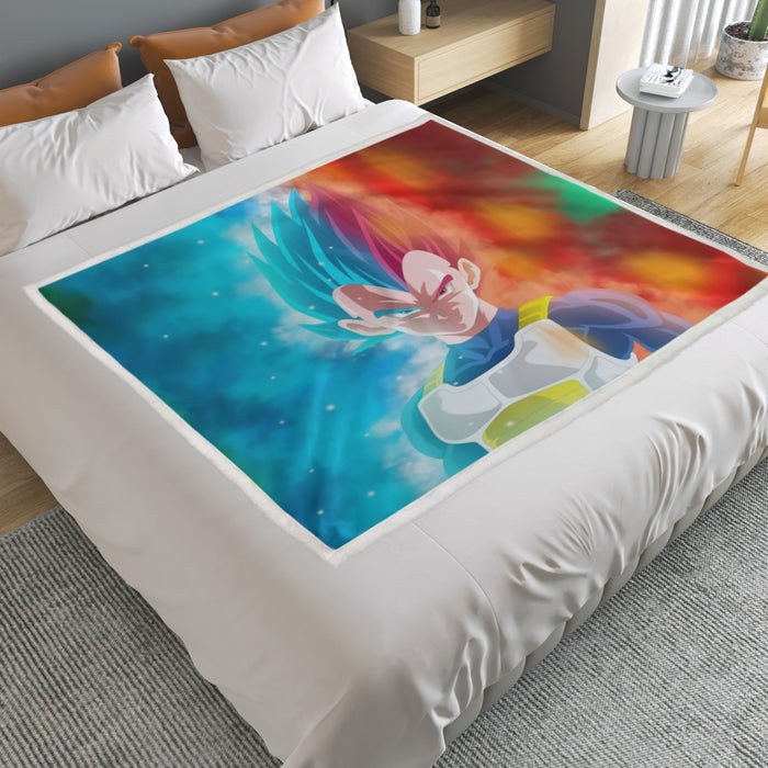 DBZ Vegeta Super Saiyan God Blue SSGSS Cool Portraits Household Warm Blanket