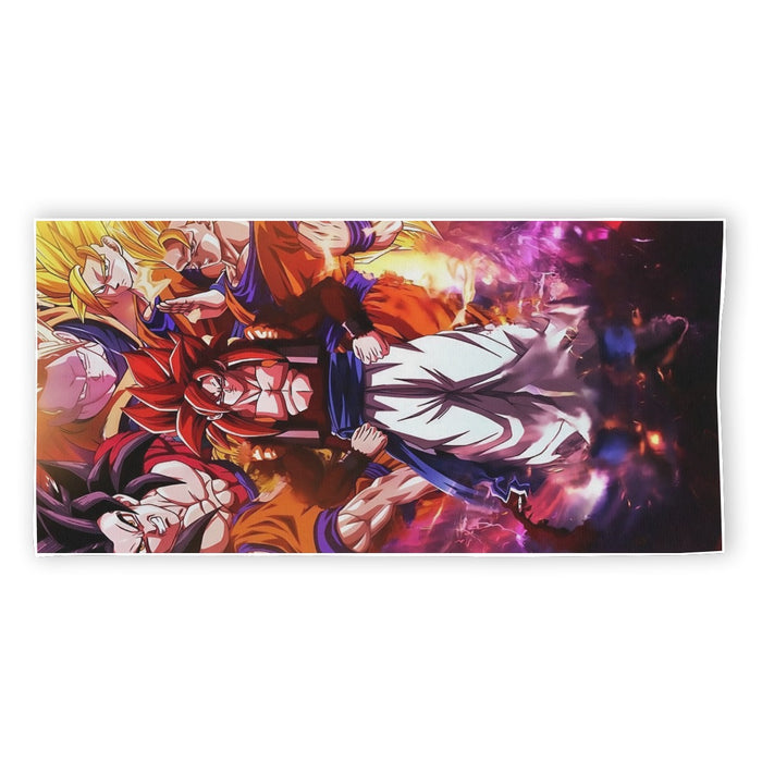 DBZ Gogeta Goku Vegeta Super Saiyan Powerful Lightning Thunder Design Beach Towel