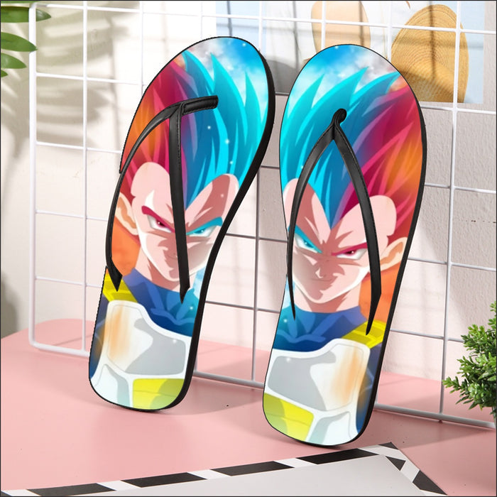 DBZ Vegeta Super Saiyan God Blue SSGSS Cool Portraits  Flip Flops