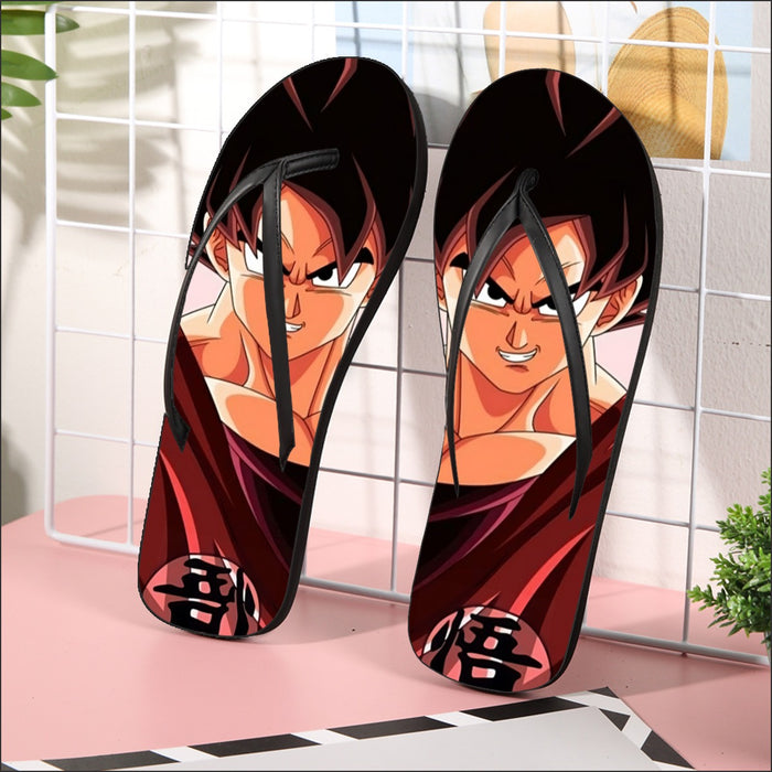 Dragon Ball Super Saiyan Goku Kaioken Epic Red Casual Flip Flops