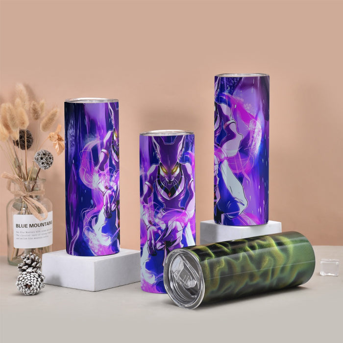 DBZ Mighty Destruction God Beerus Egyptian Cat Sport Design Tumbler with twinkle surface