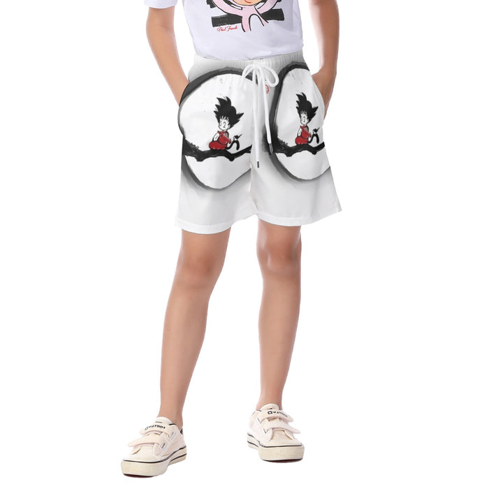 Young Goku Tee Kid's Beach Shorts