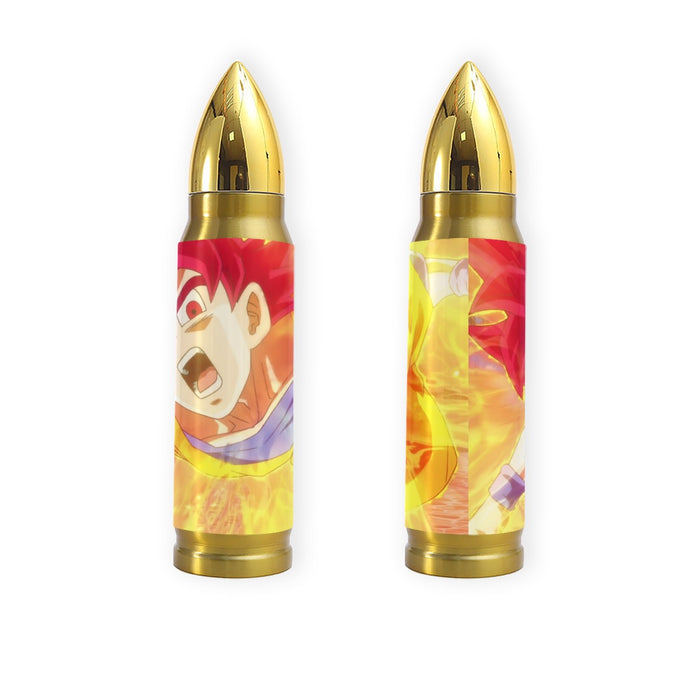 Dragon Ball Goku Super Saiyan Red God Face Portrait Print Tumbler