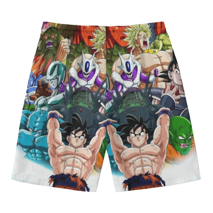 DBZ Goku Spirit Bomb Destroy Villains Cooler Broly Namek Vibrant Beach Pants
