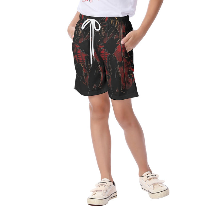 Little Saiyan Son Goku Dragon Ball Z Master Roshi Kid's Beach Shorts