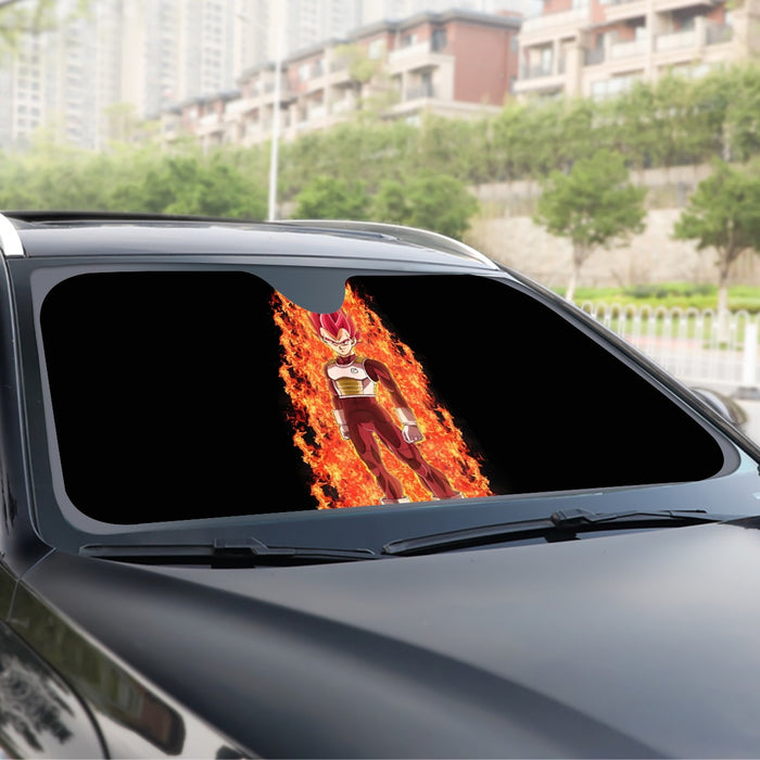 DBZ Vegeta Super Saiyan God Whis Symbol Fire Aura Streetstyle Windshield Sunshade