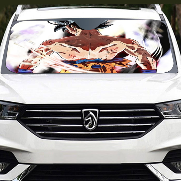 Dragon Ball Goku Damaged Battle Muscular Powerful Aura Windshield Sunshade