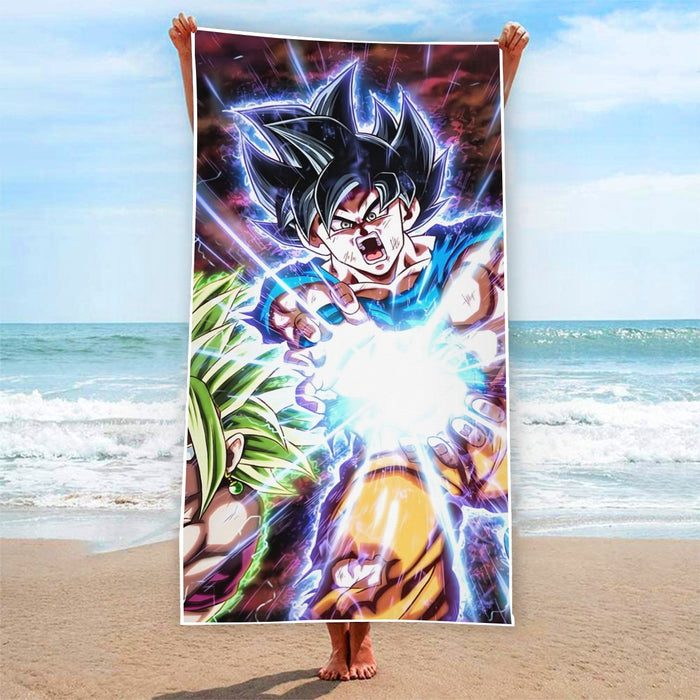 Dragon B Z Son Goku Powerful Kamehameha Released Beach Towel