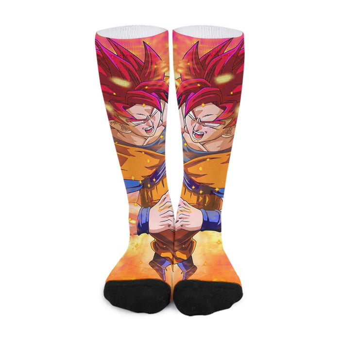 Dragon Ball Super Goku Rage Red Ultra Instinct Dope Socks