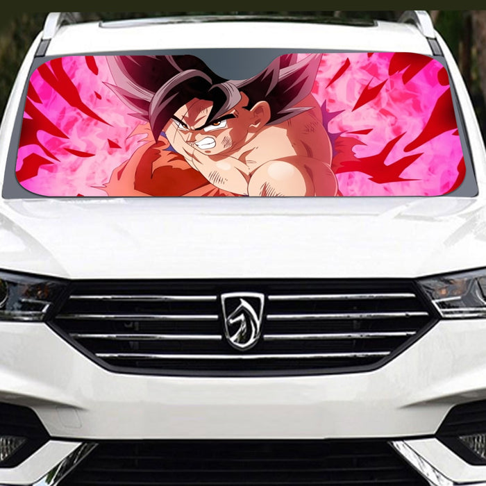 Dragon Ball Super Bruised Goku Red Kaioken Streetwear Windshield Sunshade