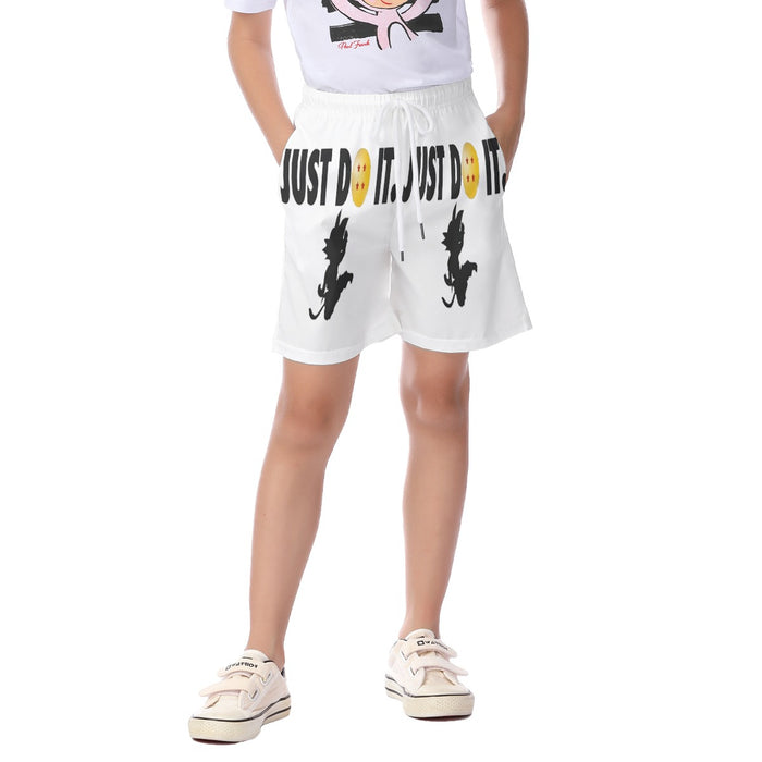 Just Do It Slogan Dragon Ball Kid Goku Dope Black Kid's Beach Shorts