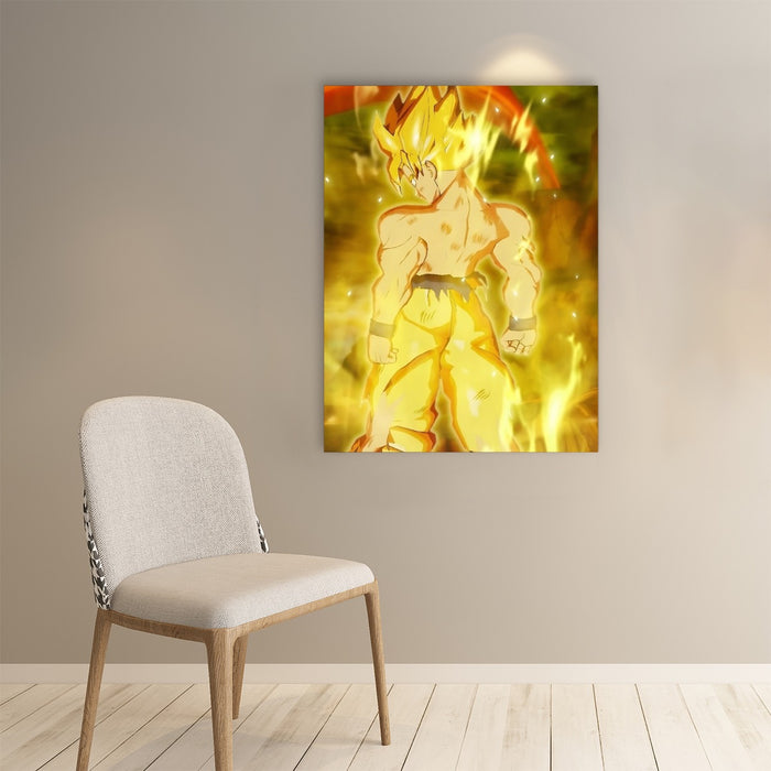 Dragon Ball Goku Super Saiyan Battle Posture Aura Style Paper poster