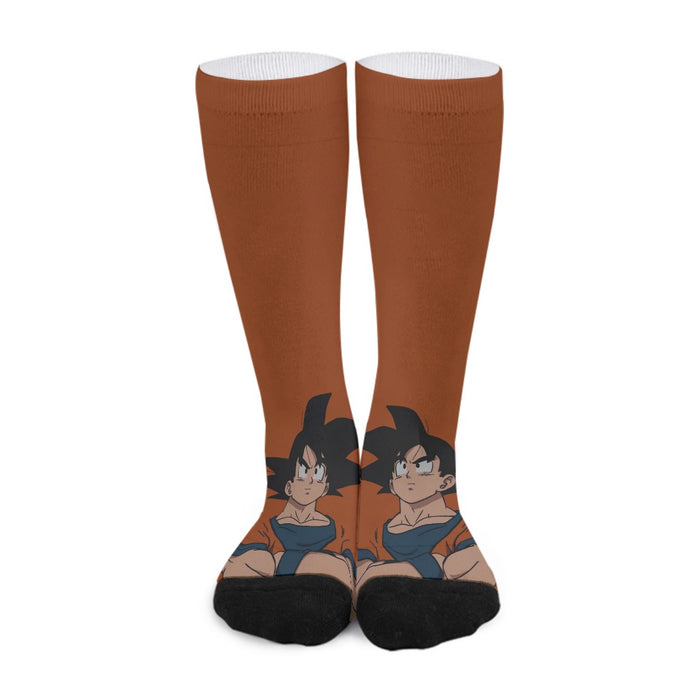 Goku Orange Minimalistic Background Socks