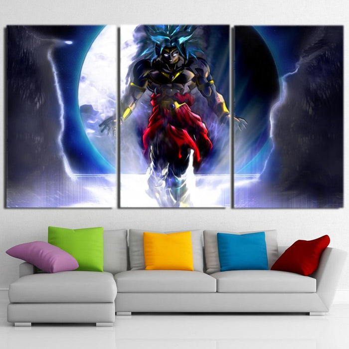 Dragon Ball Super Saiyan Broly Dark Theme 3pc Wall Art Print