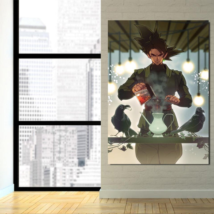 Goku Black Strong Villain Tea Time Fan Art 1Pc Canvas