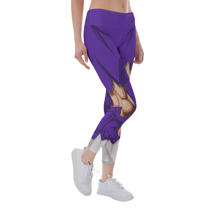 Dragon Ball Super Purple Ripped Warrior Yoga Leggings